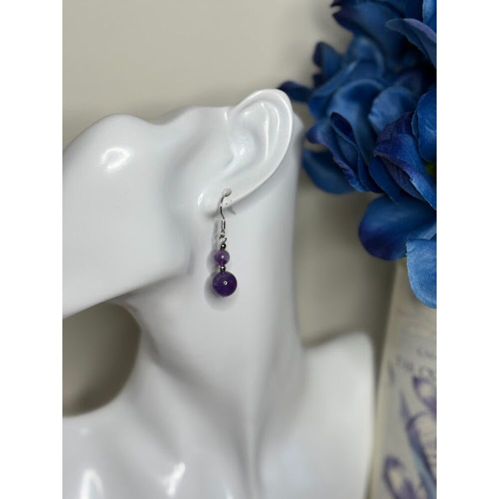 Amethyst Earrings NWT 1.5"